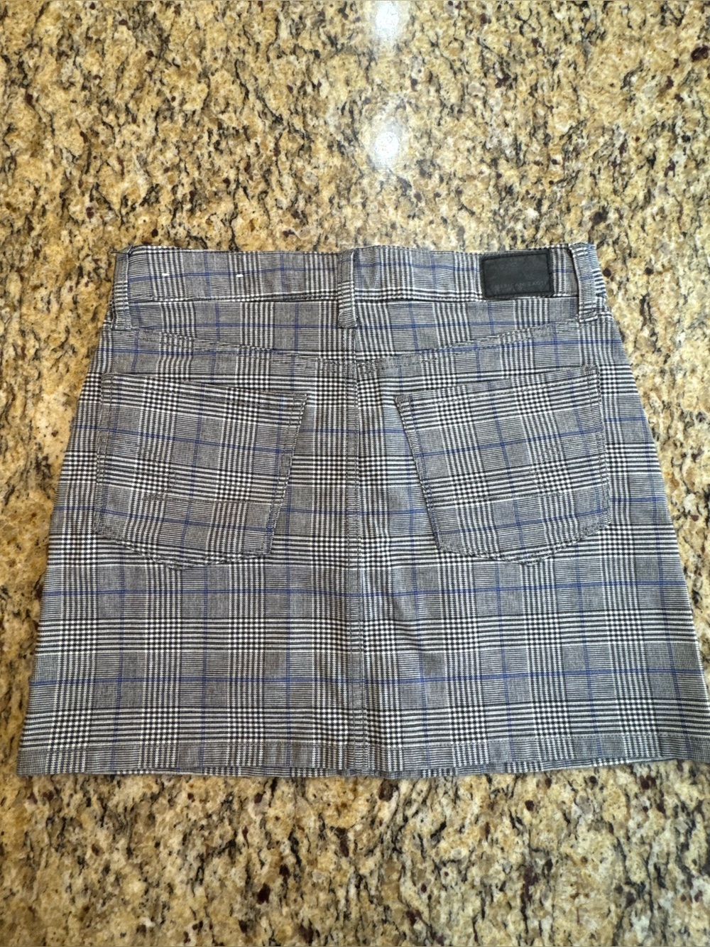 ❤️ American Eagle Sz 0 Outfitters Gray and Blue Plaid Mini Skirt (B9) - Picture 4 of 6